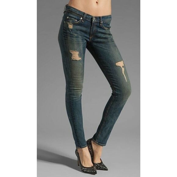 Rag and bone skinny warren distressed denim jeans size US 27 - Picture 1 of 8
